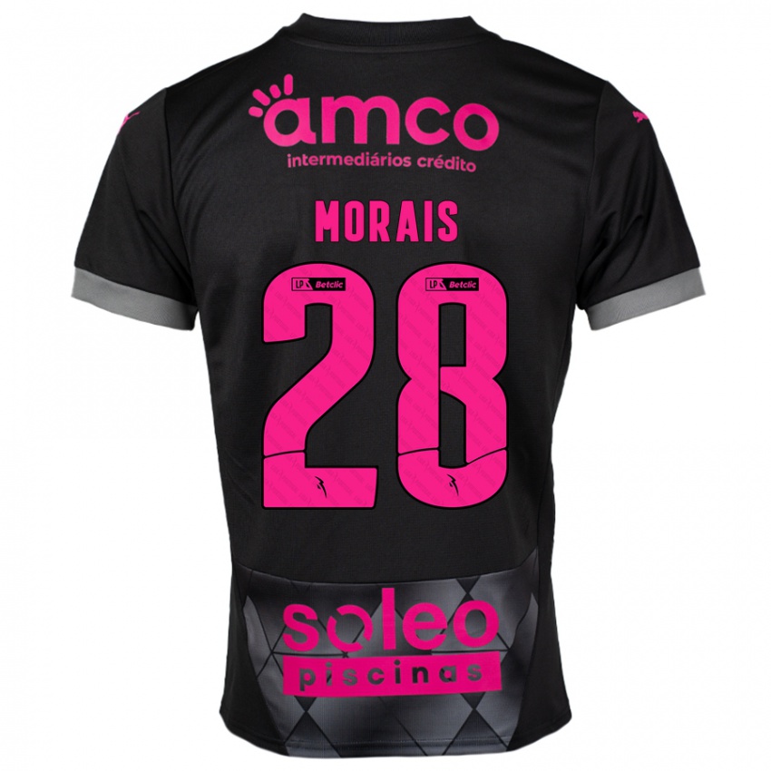 Herren Patrícia Morais #28 Schwarz Rosa Auswärtstrikot Trikot 2024/25 T-Shirt Belgien