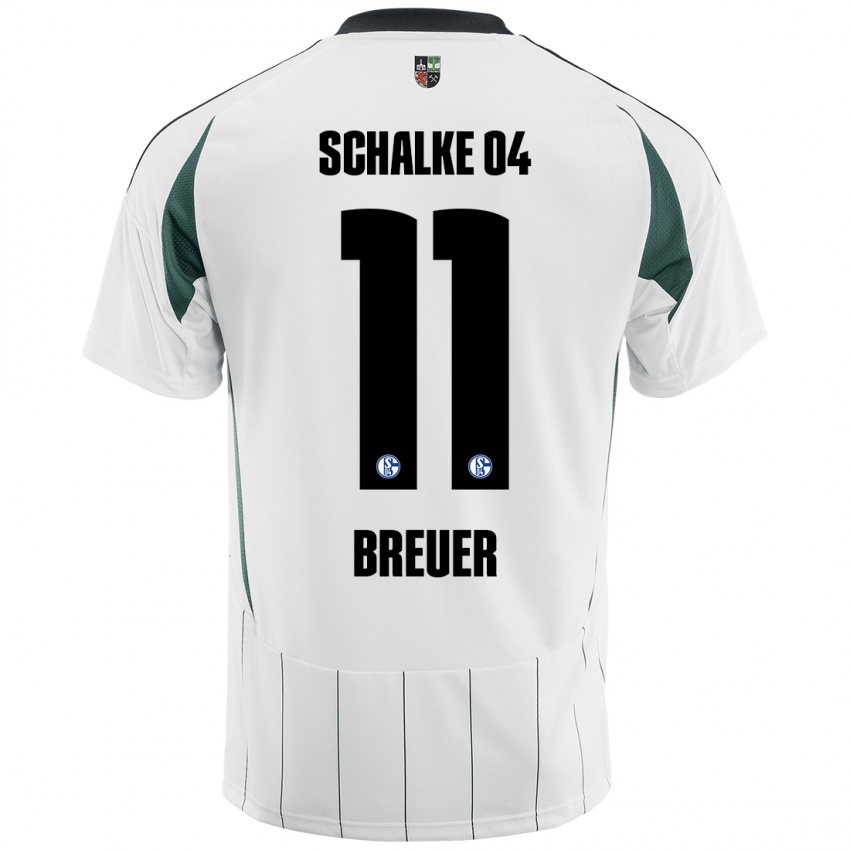 Herren Simon Breuer #11 Weiß Grün Auswärtstrikot Trikot 2024/25 T-Shirt Belgien