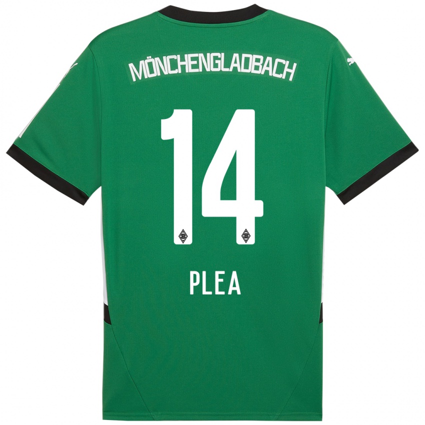 Homme Maillot Alassane Plea #14 Vert Blanc Tenues Extérieur 2024/25 T-Shirt Belgique