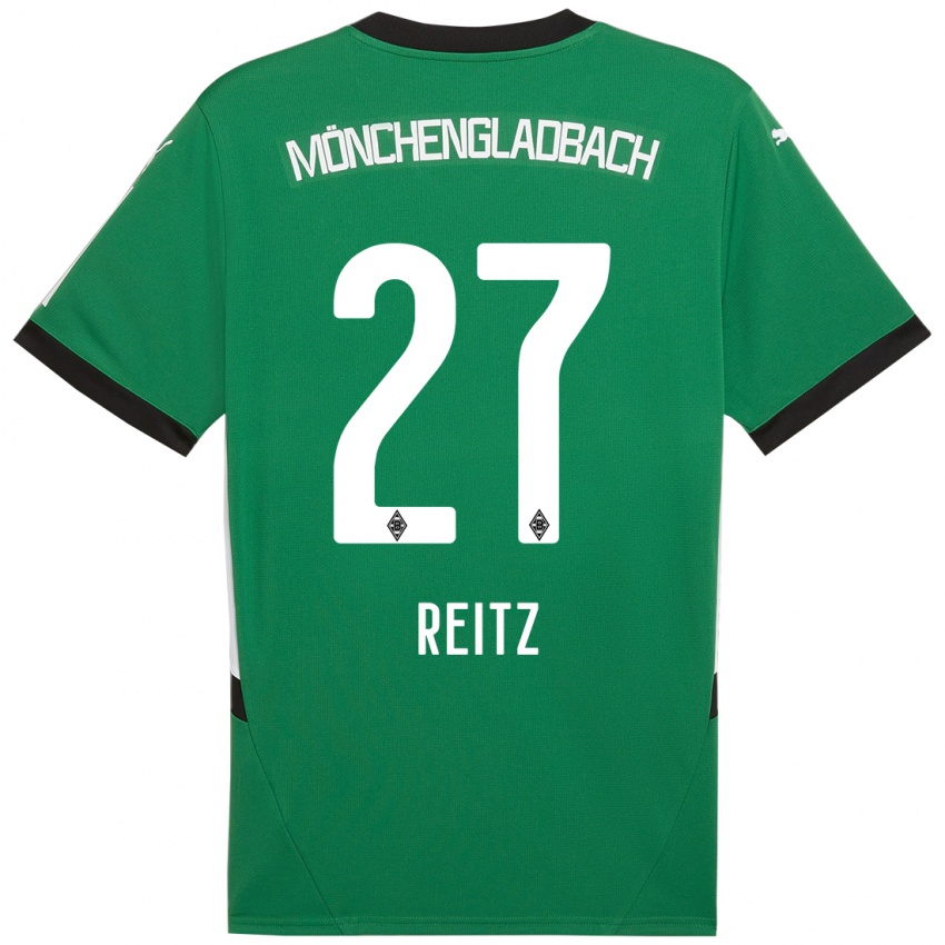 Heren Rocco Reitz #27 Groen Wit Uitshirt Uittenue 2024/25 T-Shirt België