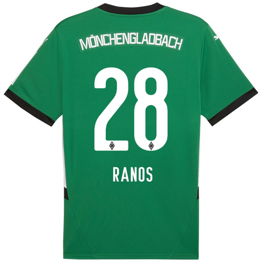 Homme Maillot Grant-Leon Ranos #28 Vert Blanc Tenues Extérieur 2024/25 T-Shirt Belgique