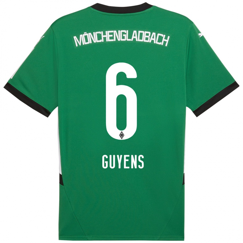 Homme Maillot Emily Guyens #6 Vert Blanc Tenues Extérieur 2024/25 T-Shirt Belgique