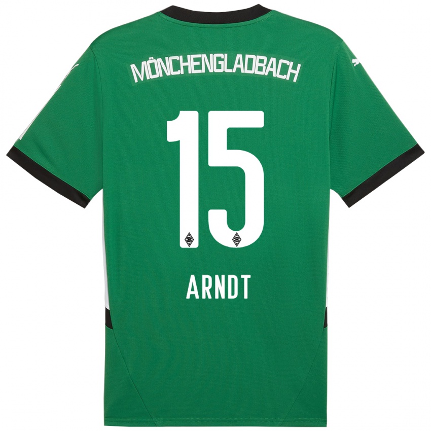 Homme Maillot Leo Arndt #15 Vert Blanc Tenues Extérieur 2024/25 T-Shirt Belgique