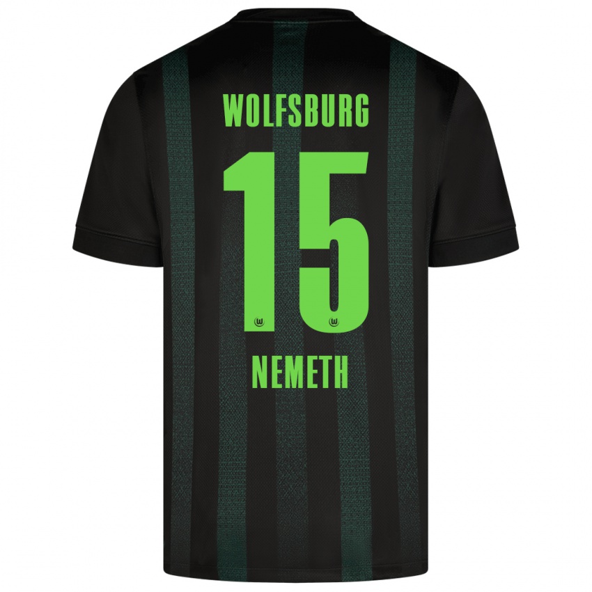 Herren Diána Németh #15 Dunkelgrün Auswärtstrikot Trikot 2024/25 T-Shirt Belgien