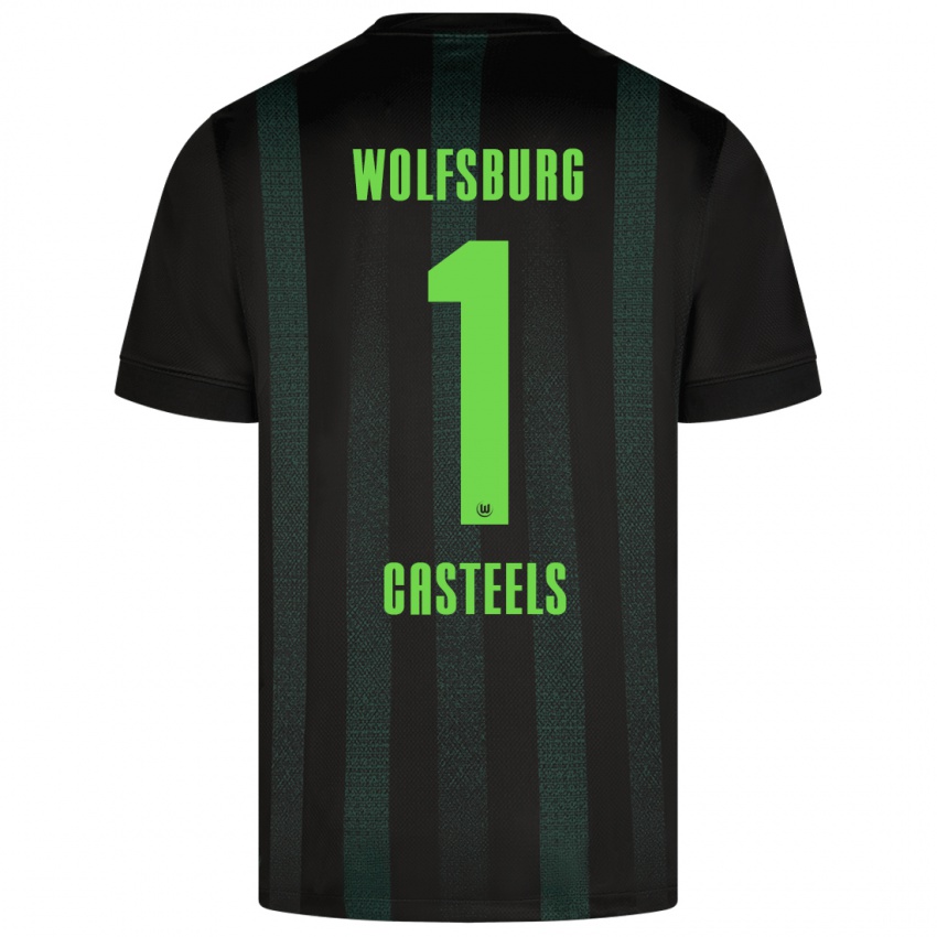 Herren Koen Casteels #1 Dunkelgrün Auswärtstrikot Trikot 2024/25 T-Shirt Belgien