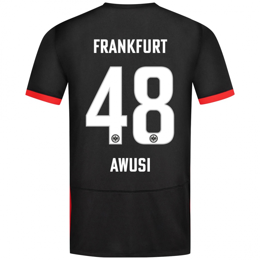 Heren Junior Awusi #48 Zwart Uitshirt Uittenue 2024/25 T-Shirt België