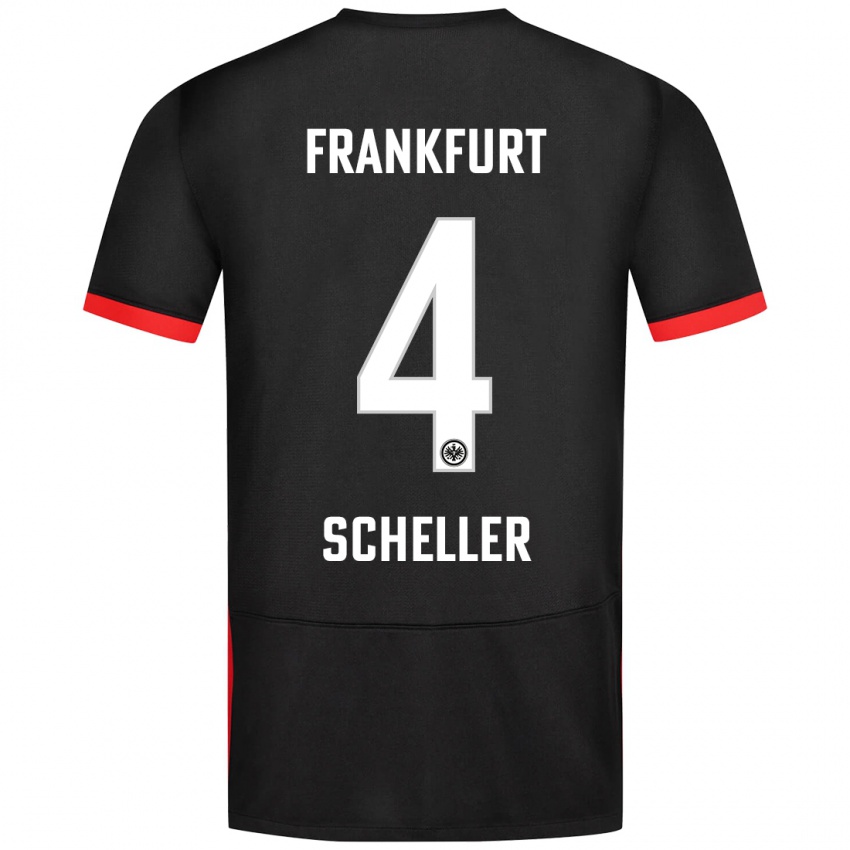 Heren Niklas Scheller #4 Zwart Uitshirt Uittenue 2024/25 T-Shirt België