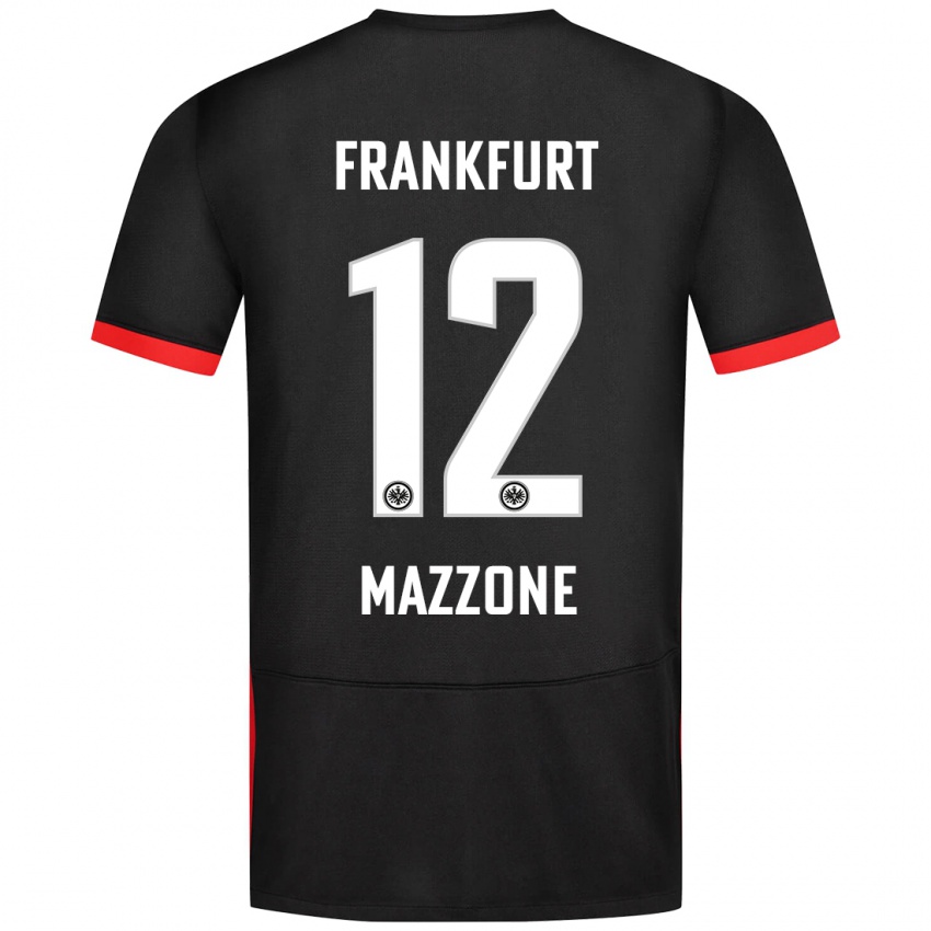 Heren Matteo Mazzone #12 Zwart Uitshirt Uittenue 2024/25 T-Shirt België