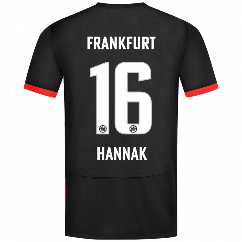 Heren Tim Hannak #16 Zwart Uitshirt Uittenue 2024/25 T-Shirt België