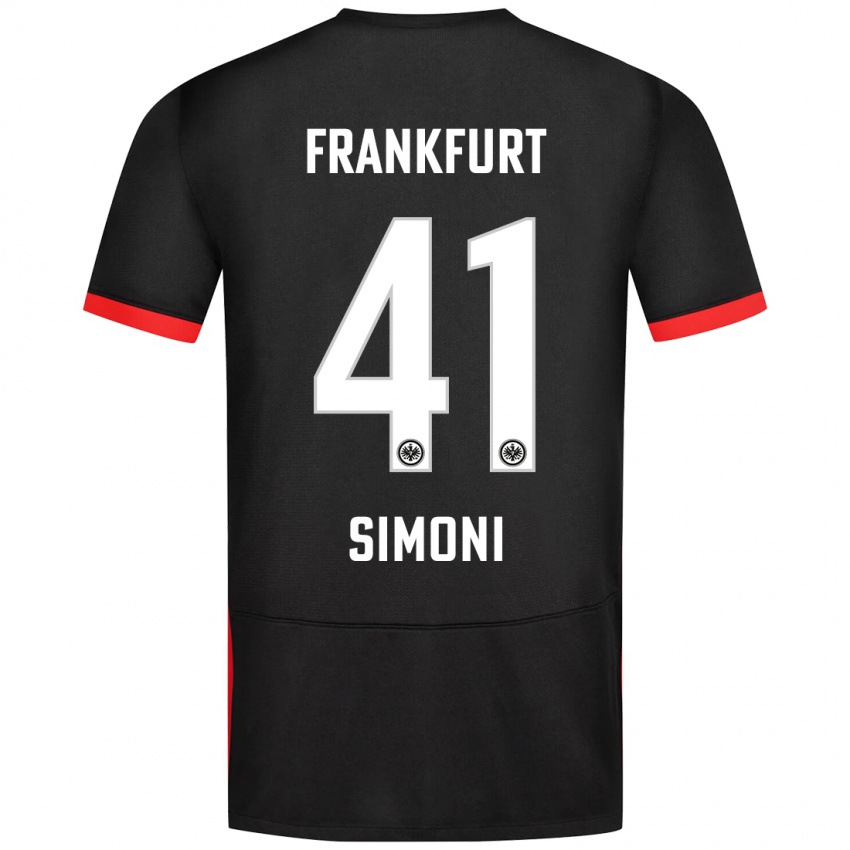 Heren Simon Simoni #41 Zwart Uitshirt Uittenue 2024/25 T-Shirt België