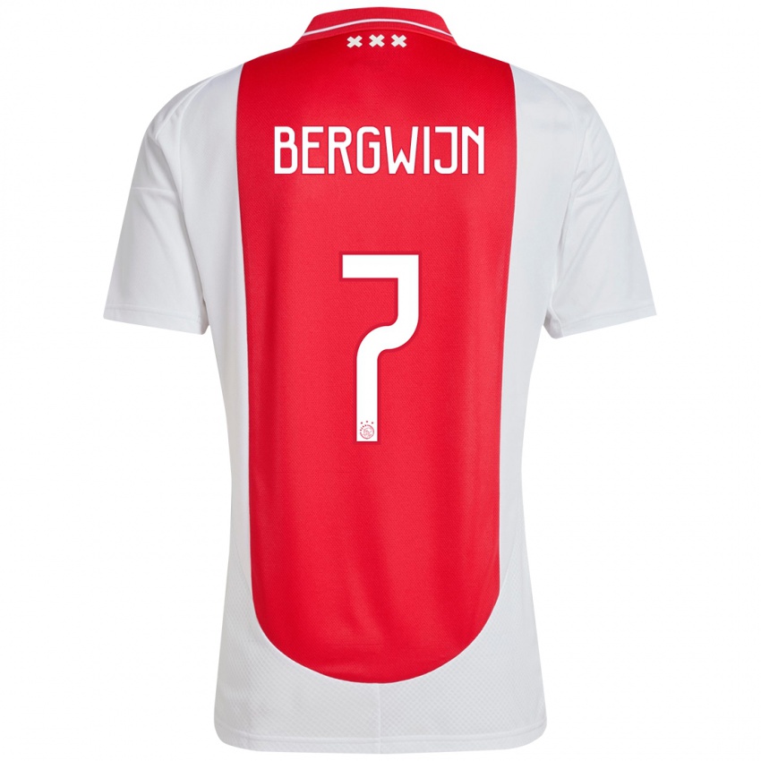 Damen Steven Bergwijn #7 Rot Weiß Heimtrikot Trikot 2024/25 T-Shirt Belgien