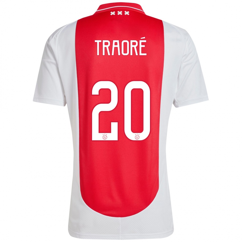 Femme Maillot Bertrand Traore #20 Rouge Blanc Tenues Domicile 2024/25 T-Shirt Belgique