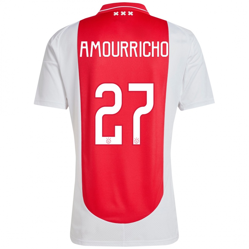 Femme Maillot Amourricho Van Axel Dongen #27 Rouge Blanc Tenues Domicile 2024/25 T-Shirt Belgique