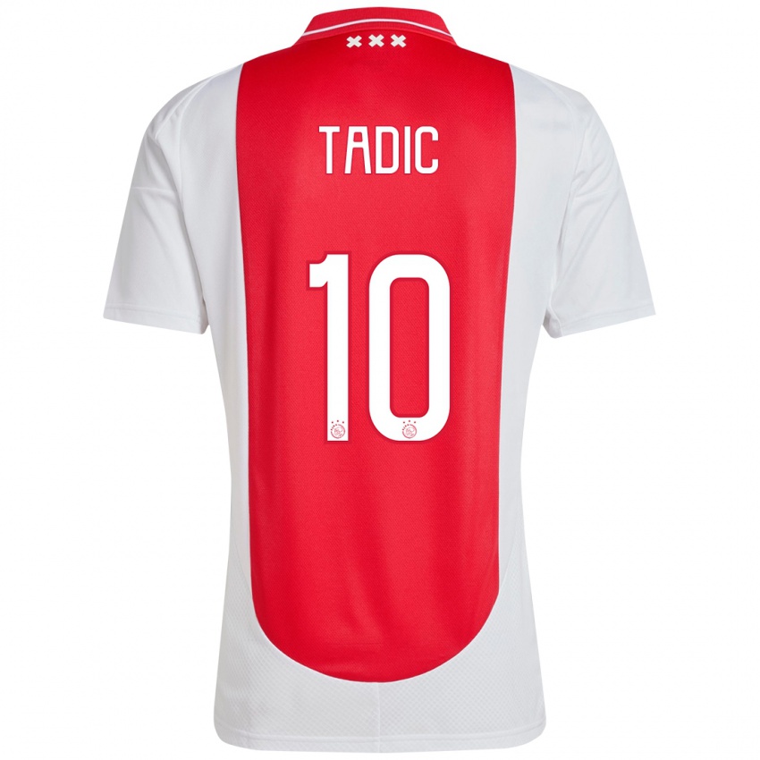 Dames Dusan Tadic #10 Rood Wit Thuisshirt Thuistenue 2024/25 T-Shirt België