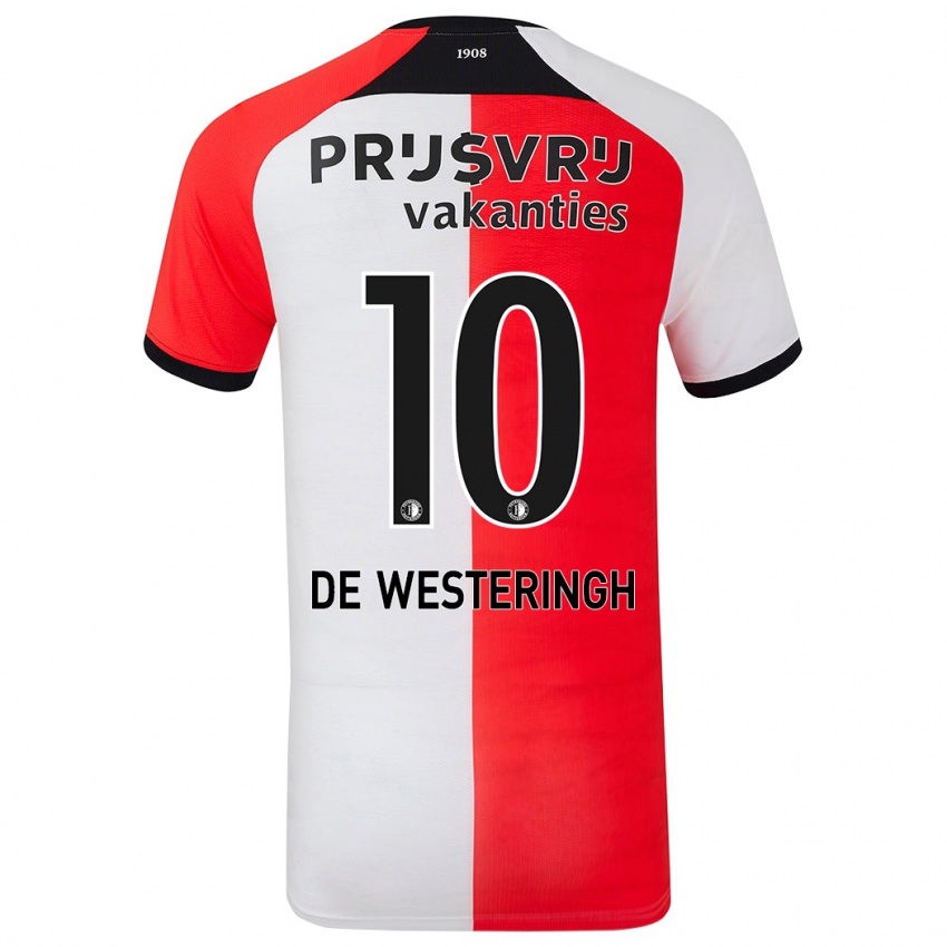 Femme Maillot Kirsten Van De Westeringh #10 Rouge Blanc Tenues Domicile 2024/25 T-Shirt Belgique