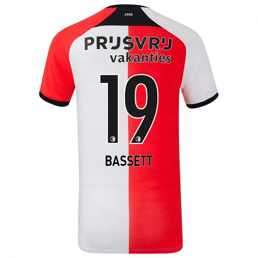 Dames Cole Bassett #19 Rood Wit Thuisshirt Thuistenue 2024/25 T-Shirt België