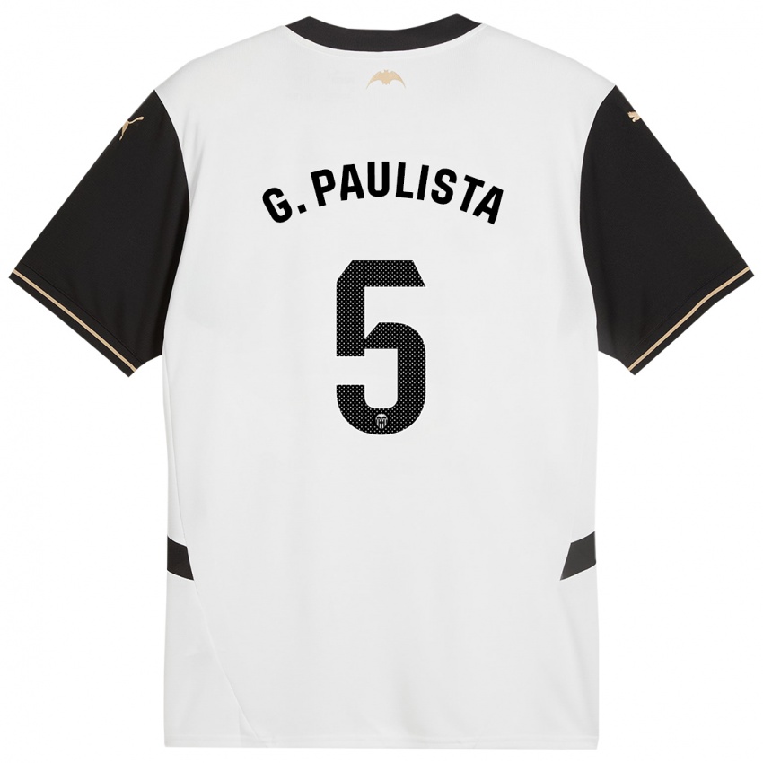 Damen Gabriel Paulista #5 Weiß Schwarz Heimtrikot Trikot 2024/25 T-Shirt Belgien