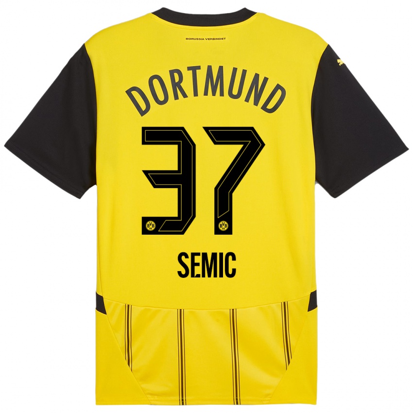 Femme Maillot Lion Semic #37 Jaune Noir Tenues Domicile 2024/25 T-Shirt Belgique