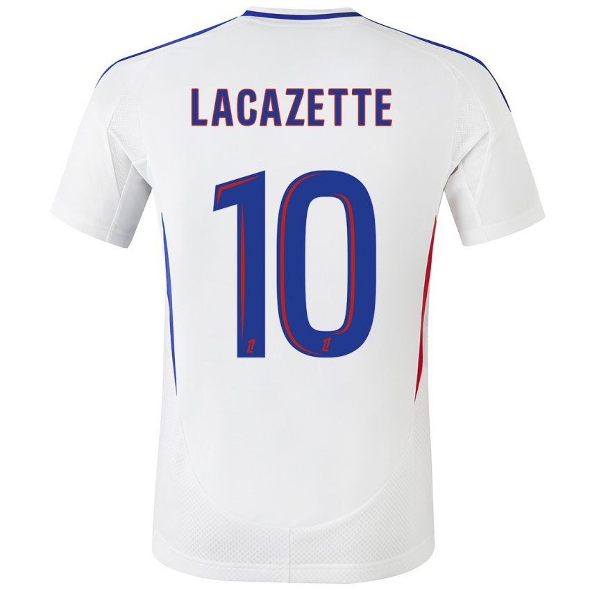 Dames Alexandre Lacazette #10 Wit Blauw Thuisshirt Thuistenue 2024/25 T-Shirt België