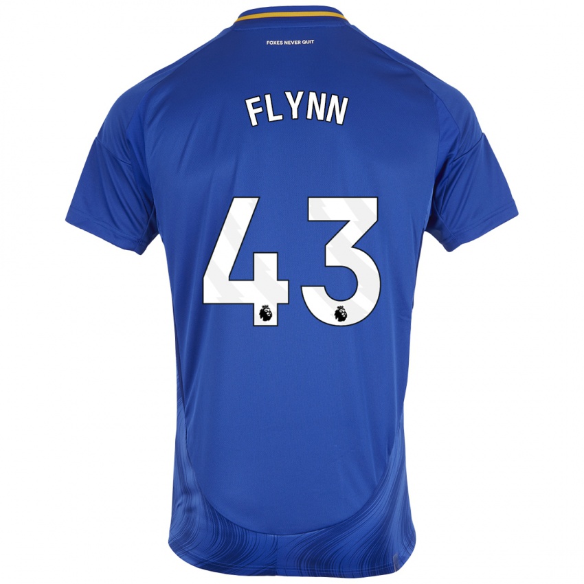 Femme Maillot Shane Flynn #43 Bleu Blanc Tenues Domicile 2024/25 T-Shirt Belgique