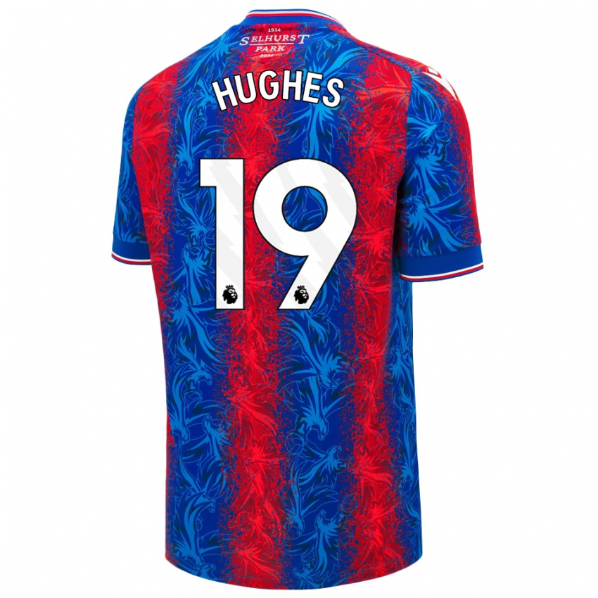 Dames Will Hughes #19 Rood Blauwe Strepen Thuisshirt Thuistenue 2024/25 T-Shirt België