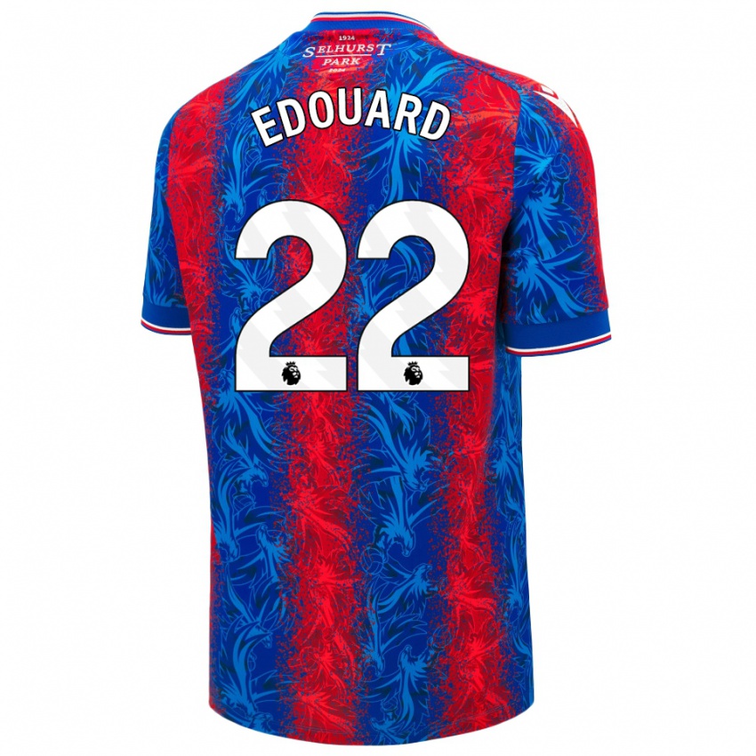 Dames Odsonne Edouard #22 Rood Blauwe Strepen Thuisshirt Thuistenue 2024/25 T-Shirt België