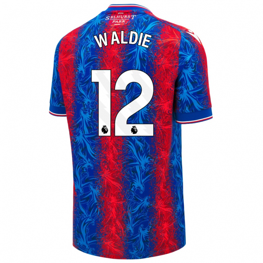 Femme Maillot Lizzie Waldie #12 Rayures Rouges Et Bleues Tenues Domicile 2024/25 T-Shirt Belgique