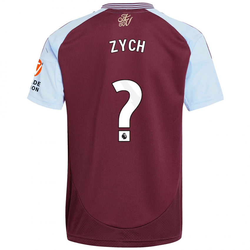 Femme Maillot Oliwier Zych #0 Bordeaux Bleu Ciel Tenues Domicile 2024/25 T-Shirt Belgique