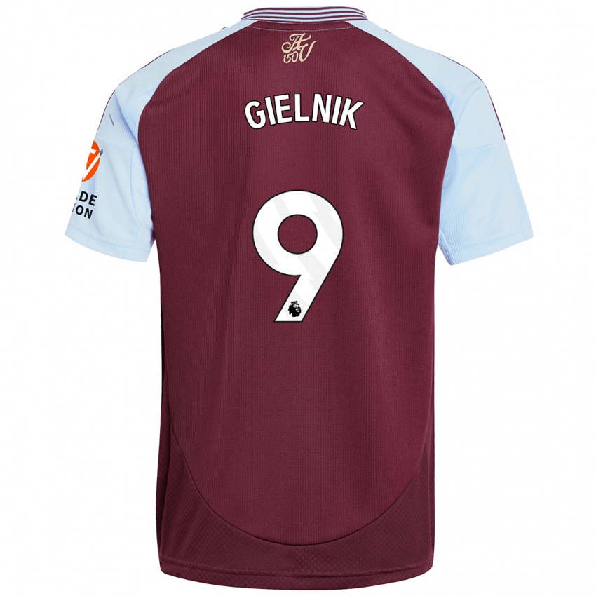 Femme Maillot Emily Gielnik #9 Bordeaux Bleu Ciel Tenues Domicile 2024/25 T-Shirt Belgique