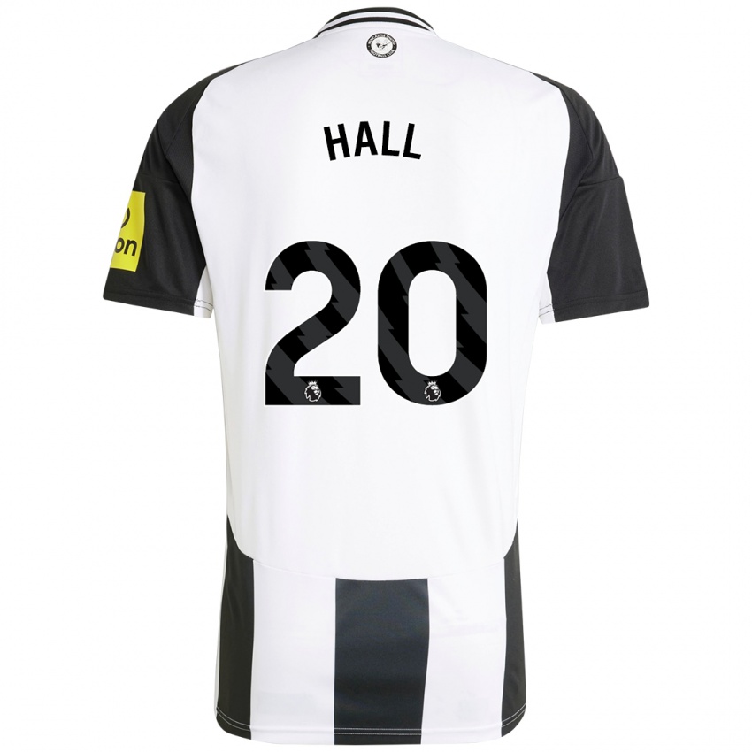 Femme Maillot Lewis Hall #20 Blanc Noir Tenues Domicile 2024/25 T-Shirt Belgique