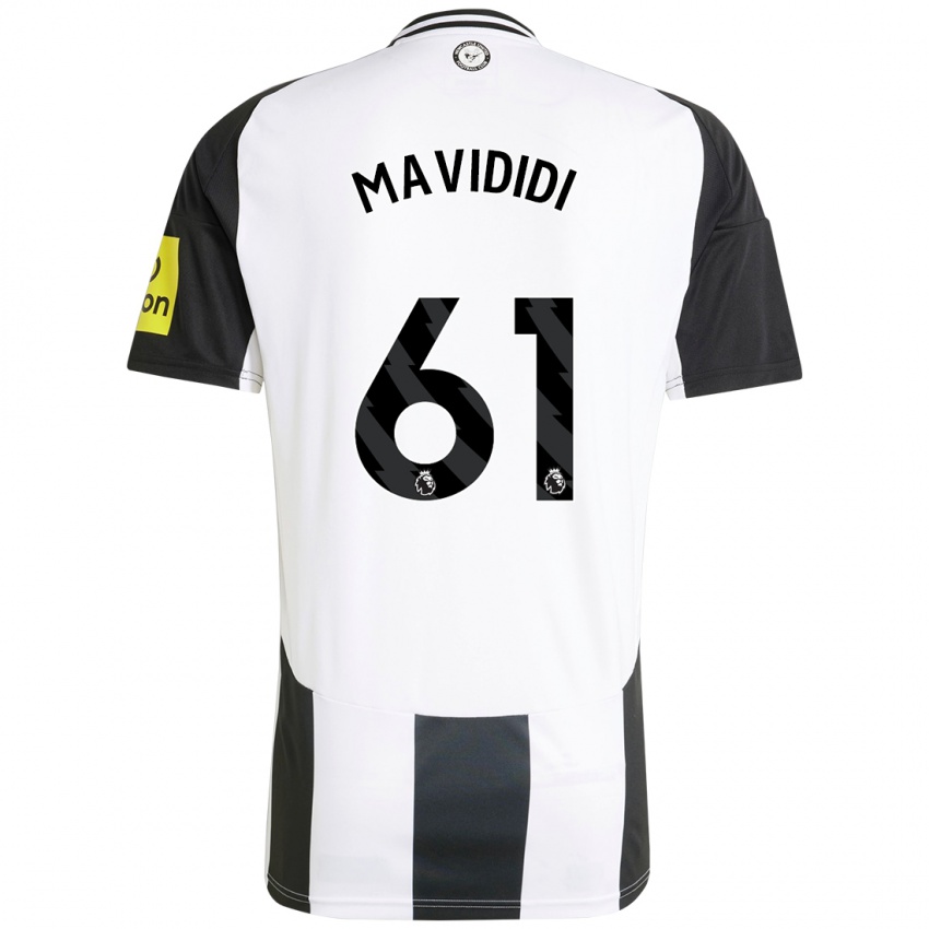 Femme Maillot Shaun Mavididi #61 Blanc Noir Tenues Domicile 2024/25 T-Shirt Belgique