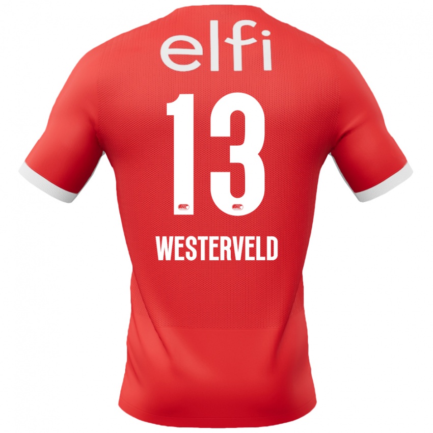 Damen Sem Westerveld #13 Rot Weiß Heimtrikot Trikot 2024/25 T-Shirt Belgien