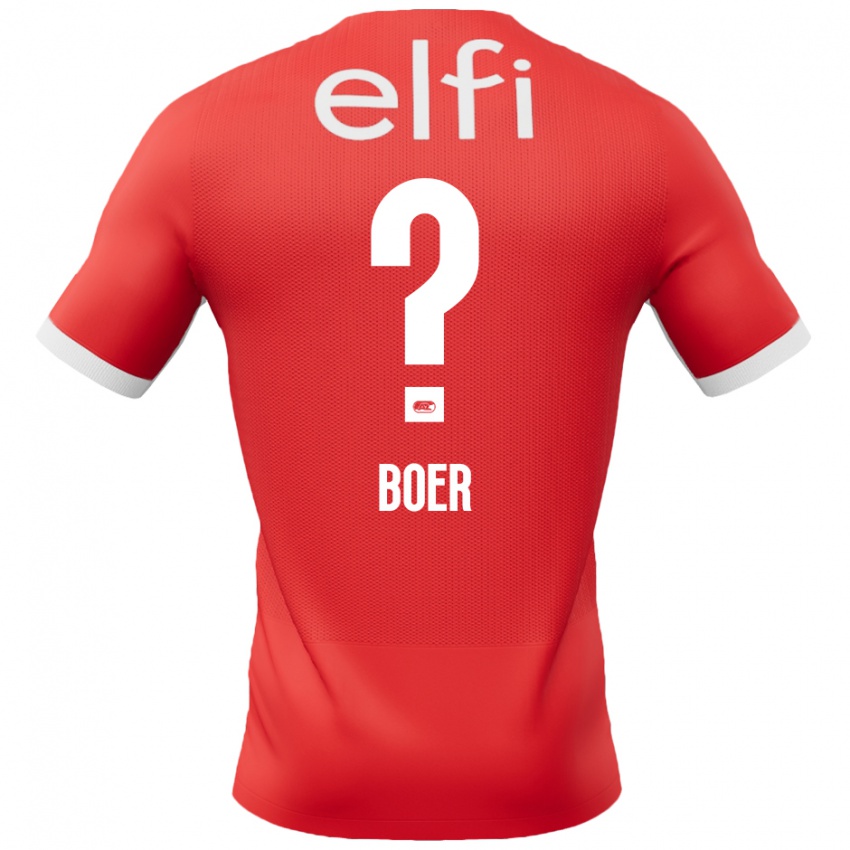 Damen Lars Boer #0 Rot Weiß Heimtrikot Trikot 2024/25 T-Shirt Belgien