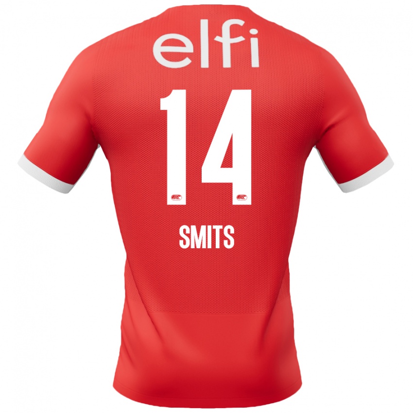 Damen Anthony Smits #14 Rot Weiß Heimtrikot Trikot 2024/25 T-Shirt Belgien