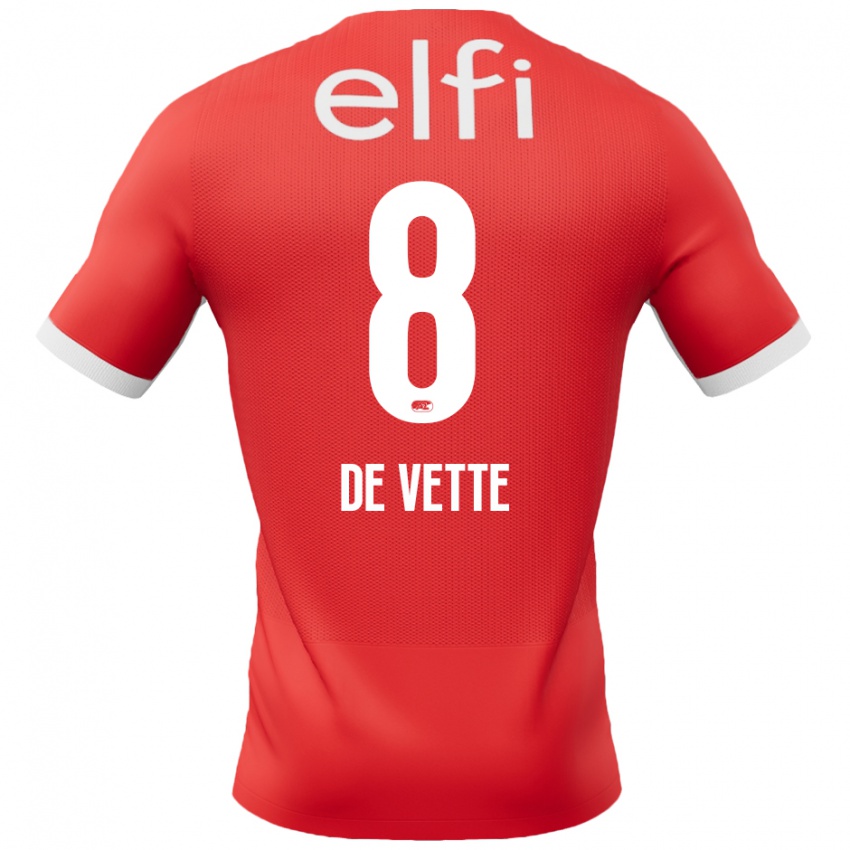 Damen Manique De Vette #8 Rot Weiß Heimtrikot Trikot 2024/25 T-Shirt Belgien