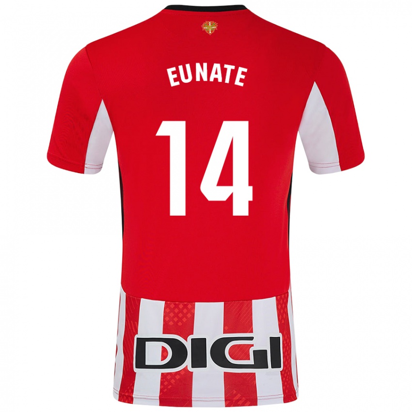 Femme Maillot Eunate Arraiza Otazu #14 Rouge Blanc Tenues Domicile 2024/25 T-Shirt Belgique