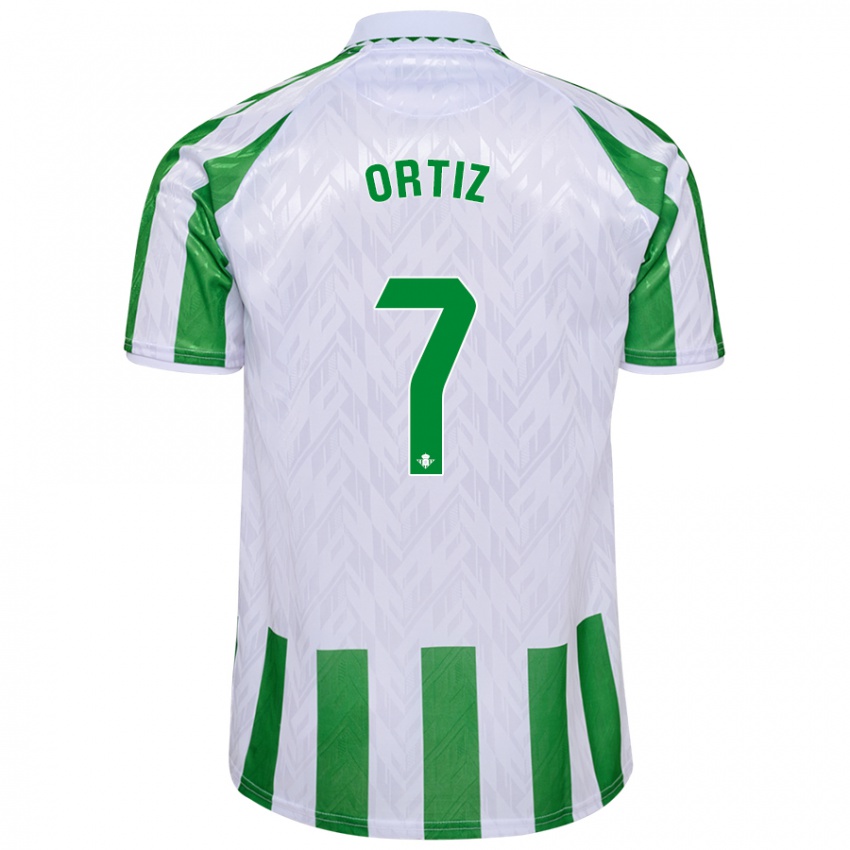 Dames Ángel Ortiz #7 Groen Witte Strepen Thuisshirt Thuistenue 2024/25 T-Shirt België