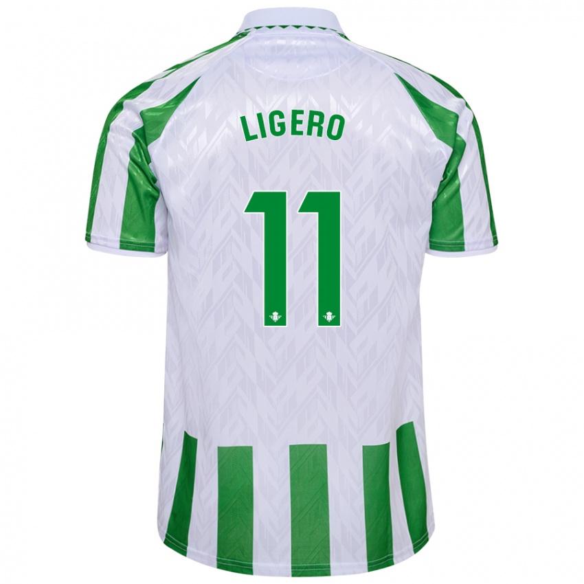 Dames Nuria Ligero #11 Groen Witte Strepen Thuisshirt Thuistenue 2024/25 T-Shirt België