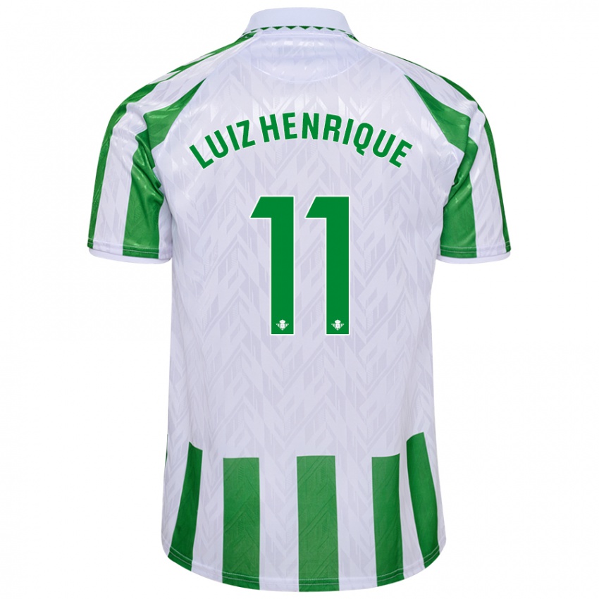 Dames Luiz Henrique #11 Groen Witte Strepen Thuisshirt Thuistenue 2024/25 T-Shirt België