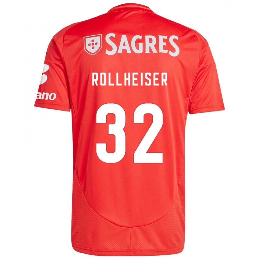 Femme Maillot Benjamín Rollheiser #32 Rouge Blanc Tenues Domicile 2024/25 T-Shirt Belgique