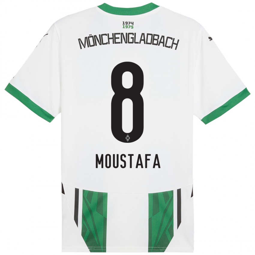 Femme Maillot Moustafa Ashraf Moustafa #8 Blanc Vert Tenues Domicile 2024/25 T-Shirt Belgique