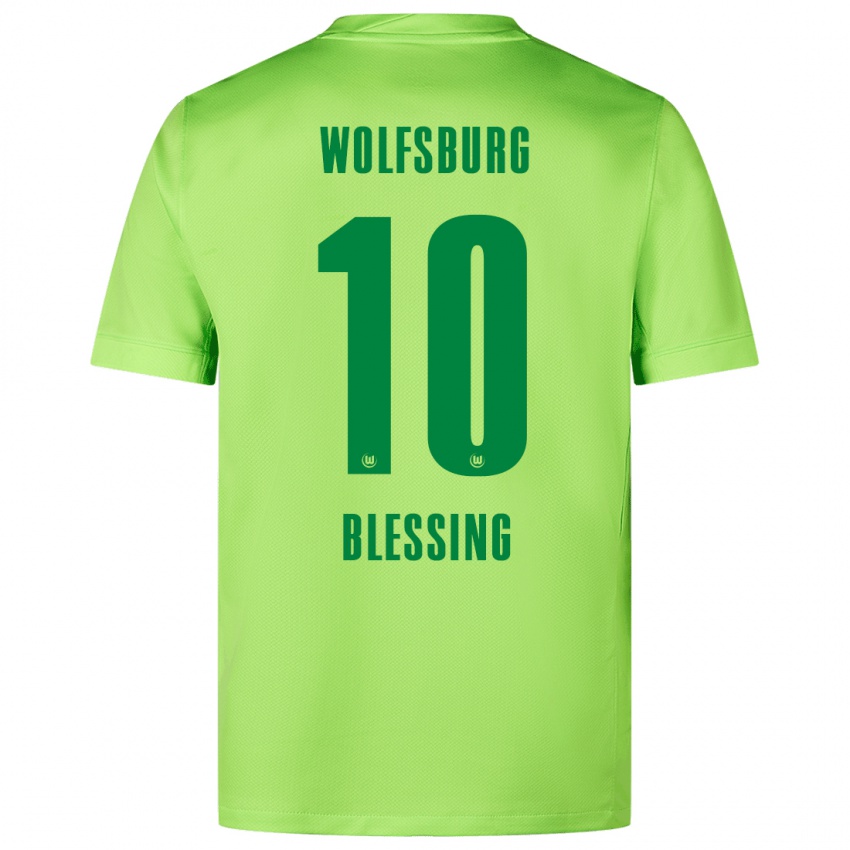 Femme Maillot Èlisée Blessing #10 Vert Fluo Tenues Domicile 2024/25 T-Shirt Belgique