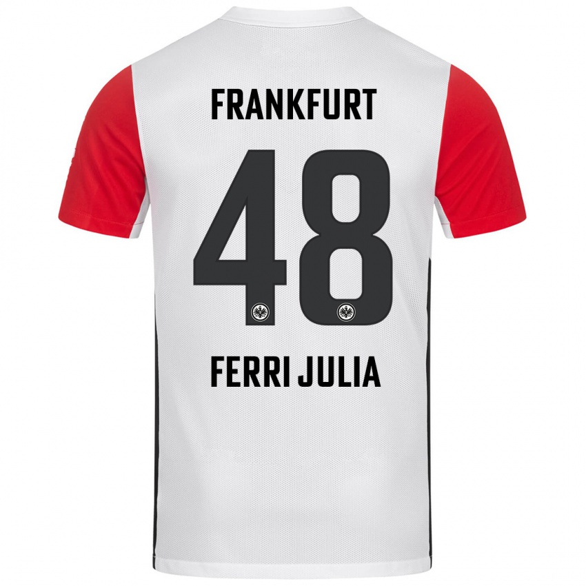 Damen Nacho Ferri #48 Weiß Rot Heimtrikot Trikot 2024/25 T-Shirt Belgien