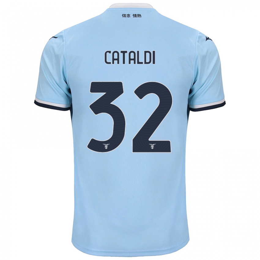 Femme Maillot Danilo Cataldi #32 Bleu Tenues Domicile 2024/25 T-Shirt Belgique