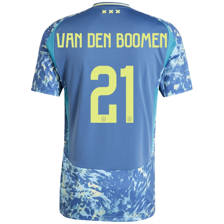 Damen Branco Van Den Boomen #21 Grau Blau Gelb Auswärtstrikot Trikot 2024/25 T-Shirt Belgien