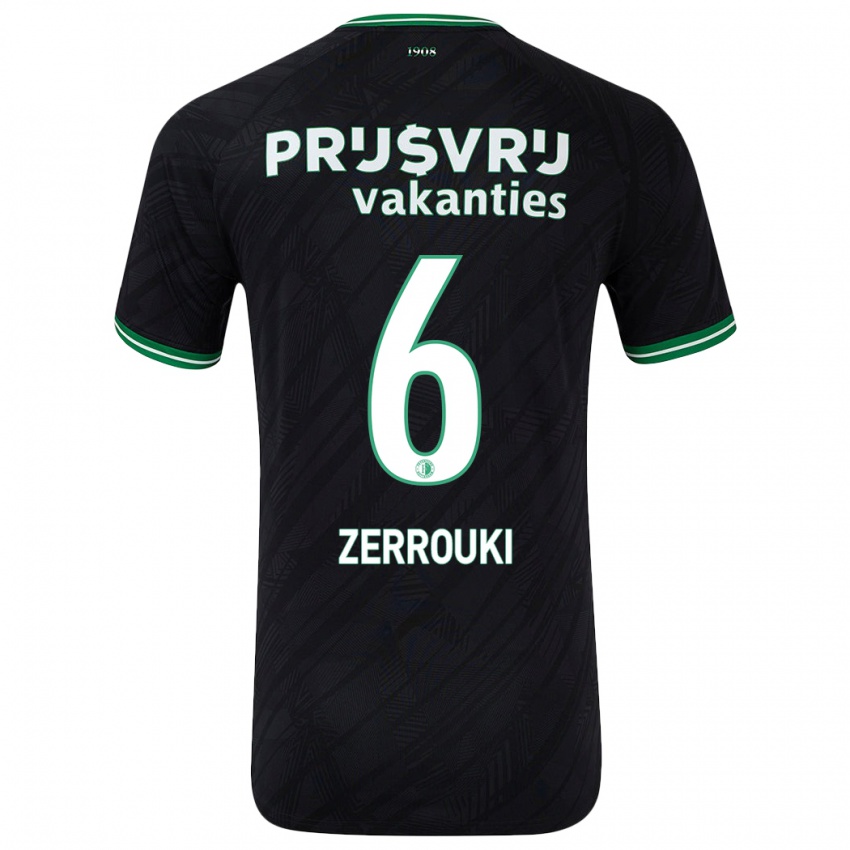 Femme Maillot Ramiz Zerrouki #6 Noir Vert Tenues Extérieur 2024/25 T-Shirt Belgique