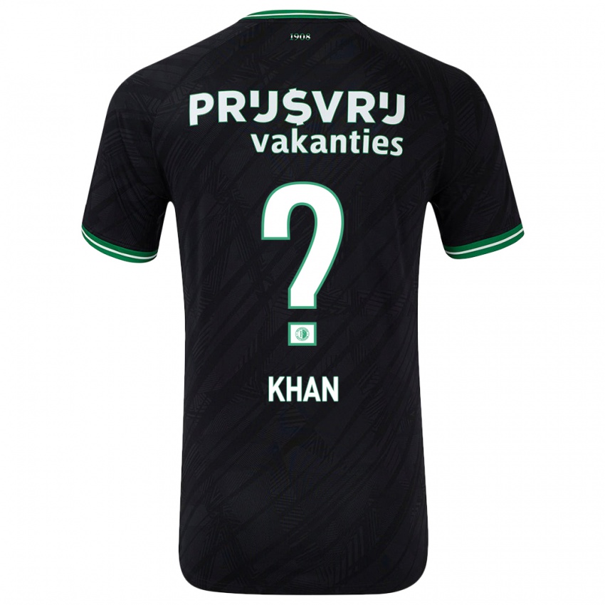 Femme Maillot Kevin Khan #0 Noir Vert Tenues Extérieur 2024/25 T-Shirt Belgique