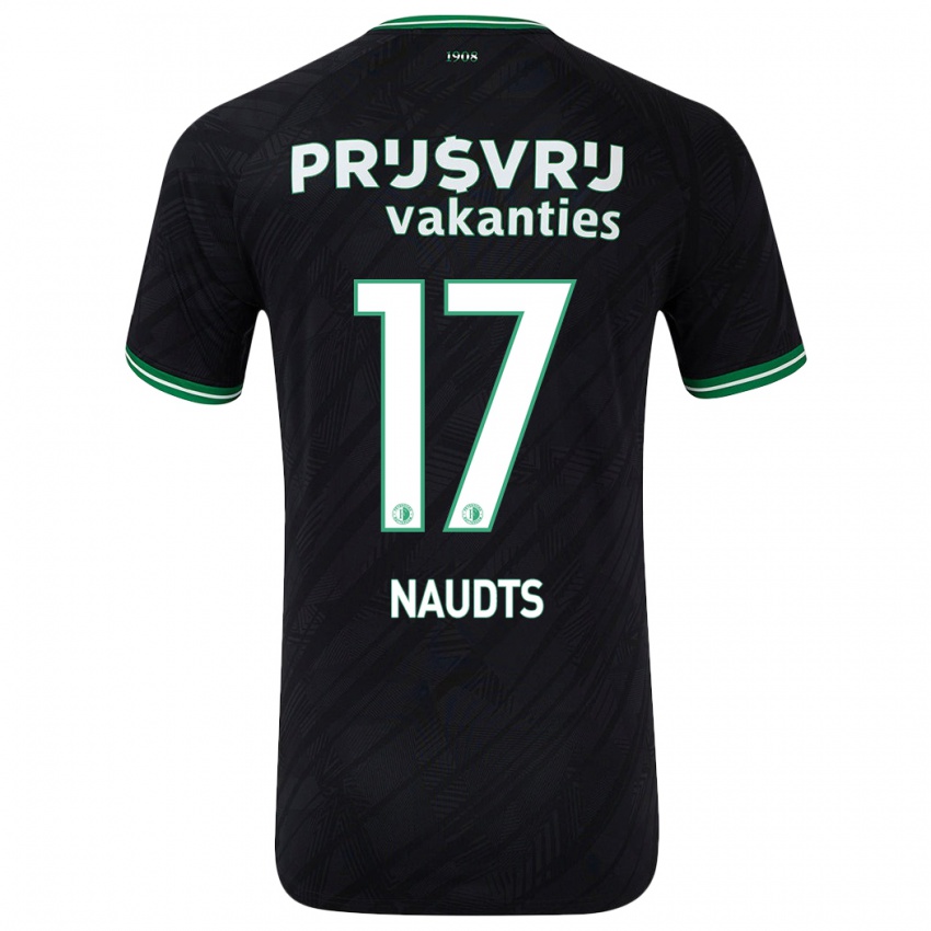 Femme Maillot Jamir Naudts #17 Noir Vert Tenues Extérieur 2024/25 T-Shirt Belgique