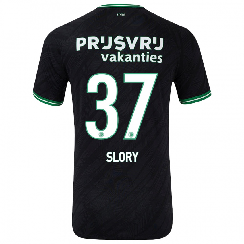 Dames Jaden Slory #37 Zwart Groen Uitshirt Uittenue 2024/25 T-Shirt België