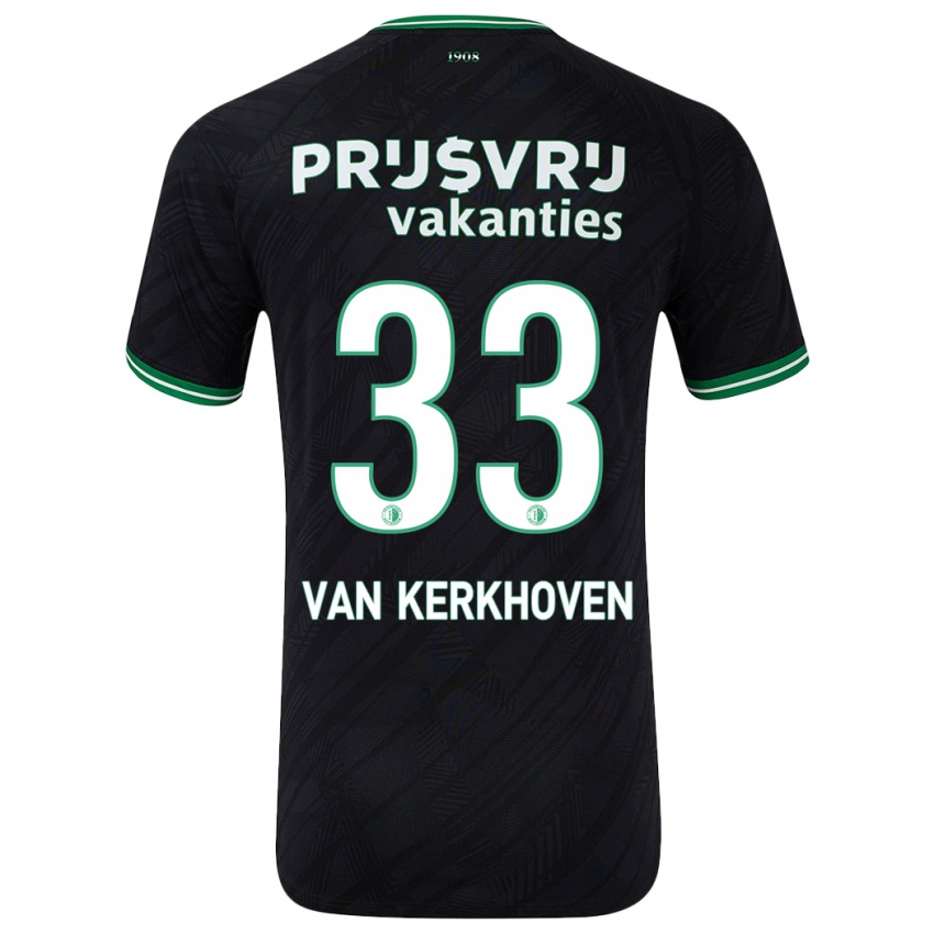 Femme Maillot Ella Van Kerkhoven #33 Noir Vert Tenues Extérieur 2024/25 T-Shirt Belgique